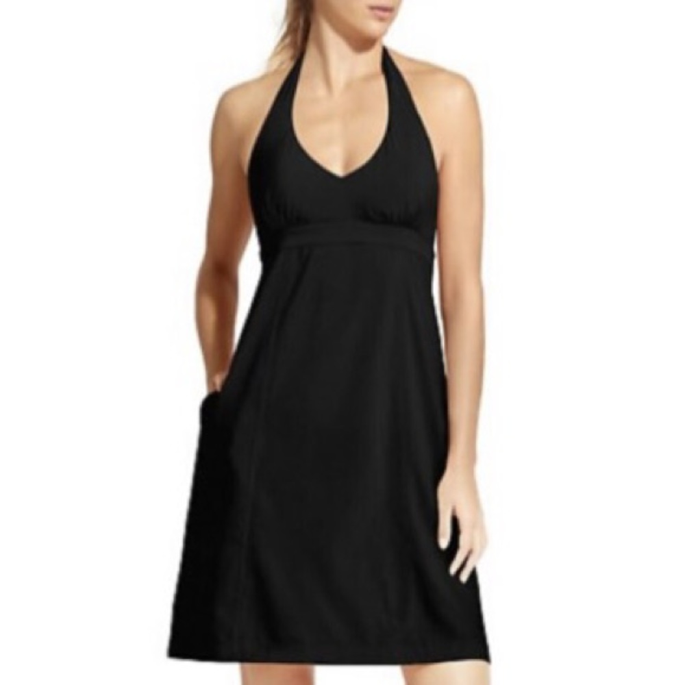 Athleta Pack Everywhere Black Halter Dress 4
